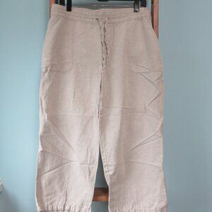 Liz Claiborne Linen Mid Rise Capris in Flax Size M